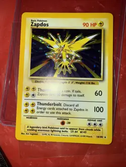Pokemon TCG Zapdos Base Set Unlimited Holo Rare Card #16/102 - Image 1