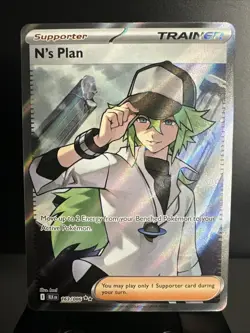 Pokemon TCG N's Plan Full Art Holo Card Black Bolt Secret Rare 163/086 - Image 1