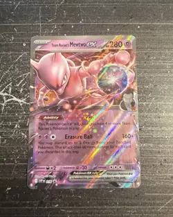 Pokemon TCG Team Rockets Mewtwo EX 216 Scarlet and Violet Promo Card Near Mint - Image 1