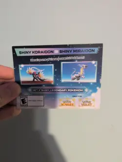 POKEMON SCARLET / VIOLET -SHINY MIRAIDON OR SHINY KORAIDON CODE CARD UNSCRATCHED - Image 1