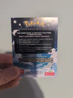 POKEMON SCARLET / VIOLET -SHINY MIRAIDON OR SHINY KORAIDON CODE CARD UNSCRATCHED - Image 2