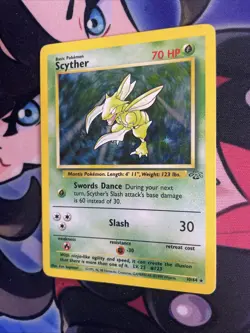 Scyther 10/64 Jungle Pokemon Card Holo Rare Unlimited Moderately Played MP - Image 3
