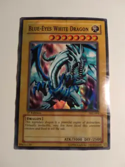 Blue Eyes White Dragon Holo Foil SKE-001 1st Edition Yugioh Trading Card - Image 1