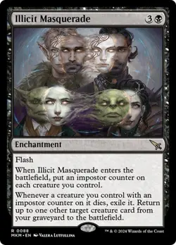 Illicit Masquerade Murders at Karlov Manor MTG MAGIC ENCHANTMENT RARE - Image 1