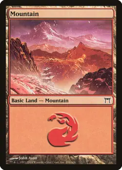Mountain #299 1x FOIL CHK MTG Champions of Kamigawa Basic Land NM red - Image 1
