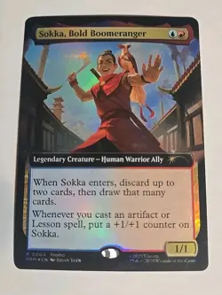 Sokka, Bold Boomeranger Foil, MTG MagicCon Atlanta Promo Avatar Last Airbender - Image 2
