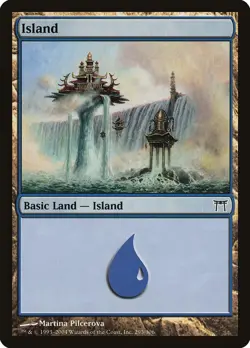 Island #293 1x FOIL CHK MTG Champions of Kamigawa Basic Land NM blue - Image 1