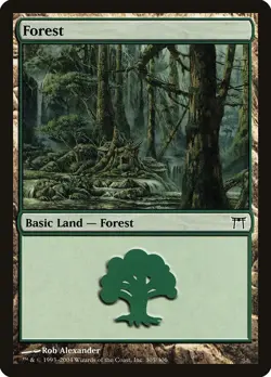 Forest #305 2x FOIL CHK MTG Champions of Kamigawa Basic Land NM green - Image 1