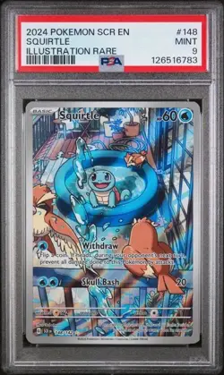 2024 POKEMON SCR EN-STELLAR CROWN ILLUSTRATION RARE #148 SQUIRTLE PSA 9 - Image 1