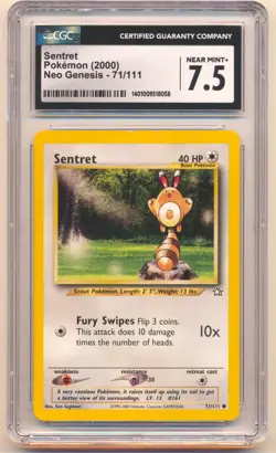 2000 POKEMON NEO GENESIS SENTRET #71/111 CGC 7.5 - Image 1