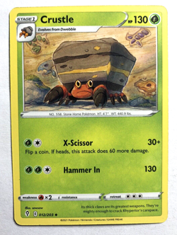 Crustle 012/203 Evolving Skies Pokemon Regular Uncommon NEAR MINT NM - Image 1