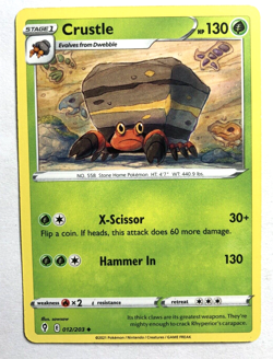 Crustle 012/203 Evolving Skies Pokemon Regular Uncommon NEAR MINT NM - Image 3