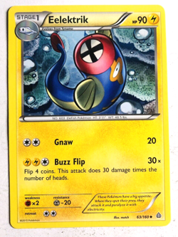 Eelektrik 63/160 XY Primal Clash Pokemon Regular Uncommon NEAR MINT NM - Image 1