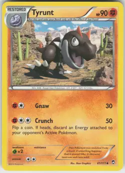 Pokemon Tyrunt 61/111 XY - Furious Fists Uncommon NM - Image 1