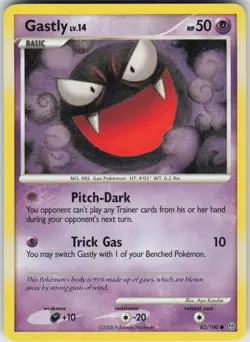 Pokemon Gastly 62/100 Stormfront Common NM - Image 1