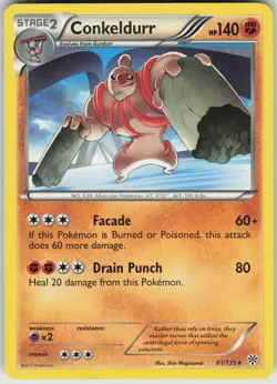 Pokemon Conkeldurr 81/135 Plasma Storm Rare NM - Image 1