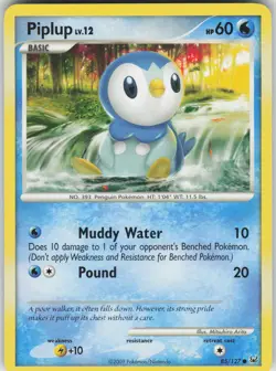Pokemon Piplup 85/127 Platinum Common NM - Image 1
