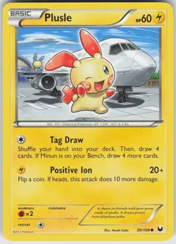 Pokemon Plusle 39/108 Dark Explorers Common NM - Image 1