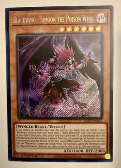 Yugioh! Blackwing - Simoon the Poison Wind - RA01-EN012 - Secret Rare - 1st Ed - Image 1