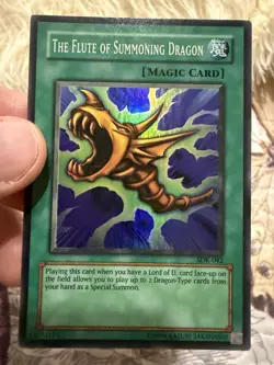 YuGiOh *WAVY PRINT* The Flute of Summoning Dragon SDK-042 Super Rare EX Starter - Image 1