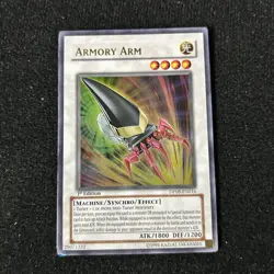 Yugioh 1x Armory Arm DP08-EN016 1st Edition Ultra Rare HEAVY PLAY - Image 1