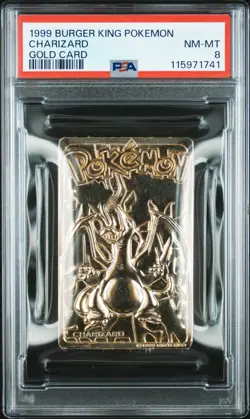 Charizard Pokemon Card Burger King 23K Gold Plated Promo Nintendo PSA 8 NM-MINT - Image 1