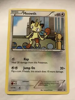 Pokemon Psycho Drive/Hail Blizzard MEOWTH Promo BW35 Card - Image 1