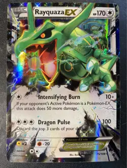 Rayquaza EX 75/108 Roaring Skies Holo Ultra Rare Pokemon Card Near Mint - Image 1