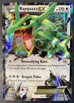 Rayquaza EX 75/108 Roaring Skies Holo Ultra Rare Pokemon Card Near Mint - Image 3