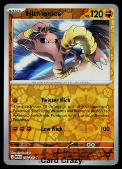 Hitmonlee 106/165 Reverse Holo SV: Scarlet & Violet 151 Pokemon Card NM - Image 1