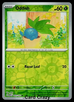 Oddish 043/165 SV: Scarlet & Violet 151 Reverse Holo Pokemon Card Near Mint (NM) - Image 1