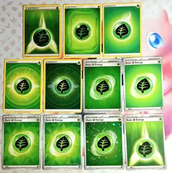Lot Of 11 Different Pokemon Grass Energy Cards W/ Holo Reverse & Cosmo - Image 1