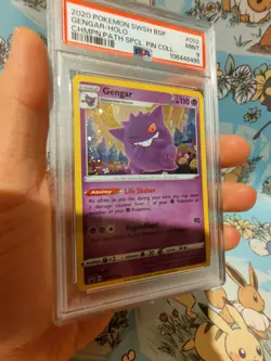 Gengar SWSH052 Promo Champions Path Holo Pin Collection Pokemon CARD PSA 9 - Image 2