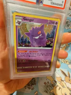 Gengar SWSH052 Promo Champions Path Holo Pin Collection Pokemon CARD PSA 9 - Image 4