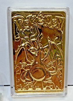23K Gold Plated CHARIZARD Trading Card 1999 Burger King Pokemon Ball - Image 3