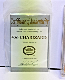 23K Gold Plated CHARIZARD Trading Card 1999 Burger King Pokemon Ball - Image 5