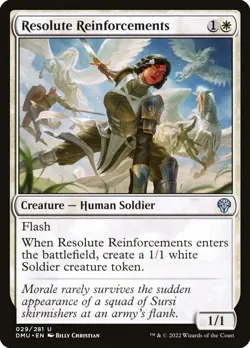 Resolute Reinforcements Foil (029) Dominaria United DMU MTG Magic - Image 1