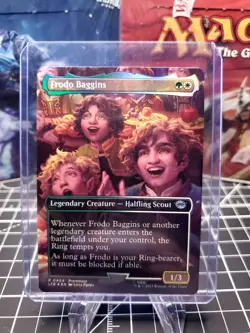 FOIL MTG Frodo Baggins *BORDERLESS FOIL* The Lord of the Rings 404 NM - Image 1