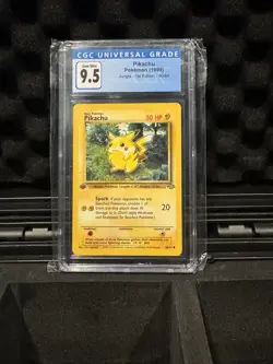 Pokemon Pikachu Jungle 1st Edition #60 CGC 9.5 Gem Mint Blue Label. Technical 10 - Image 1
