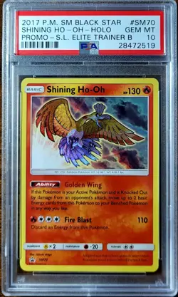 2017 Pokemon S&M Shining Legends ETB Promo #SM70 Shining Ho-oh PSA 10 Gem Mint - Image 1