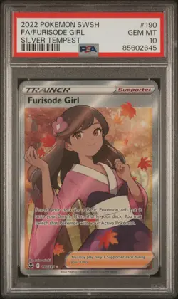 2022 Pokemon SWSH Silver Tempest #190 Full Art Furisode Girl PSA 10 Gem Mint - Image 1