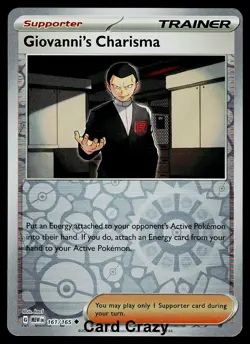 Giovanni's Charisma 161/165 Reverse Holo SV: Scarlet & Violet 151 Pokemon NM - Image 1