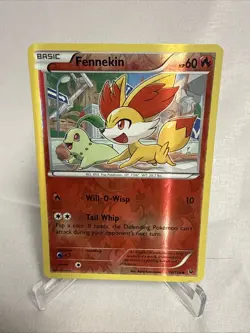 Fennekin 10/124 Pokemon TCG Fates Collide Reverse Holo Pokemon League NM - Image 1