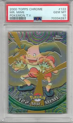 2000 Topps Chrome Mr Mime Pokemon TV Very Rare #122 PSA 10 Gem Mint - Image 1