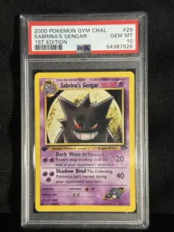 Pokemon Sabrina's Gengar Gym Challenge 1st Edition Rare #29 PSA 10 Gem Mint - Image 1