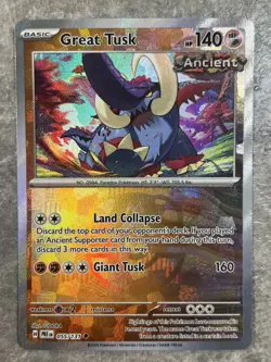 Great Tusk (Master Ball) 055/131 Pokemon TCG Rare Prismatic Evolutions Holo (NM) - Image 1