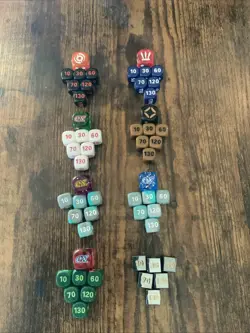 Lot of 8x Official Pokemon TCG Dice + Damage Counters- Metal Included - Image 1