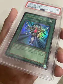 Yu-Gi-Oh Monster Reborn LOB-118 Ultra Rare 1st Edition PSA 9 Mint *GLOSSY* - Image 5