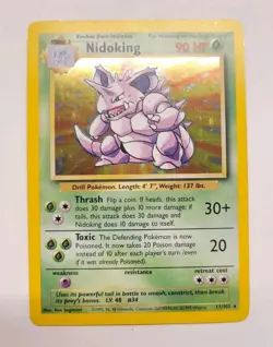 Nidoking Base Set 11/102 Holo Pokemon Card TCG Nintendo - Image 1
