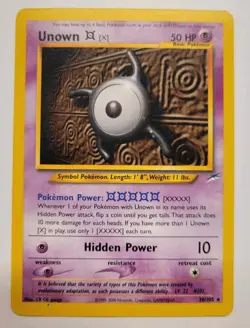 Unown [X] 30/105 Neo Destiny Card TCG Nintendo Pokemon - Image 1
